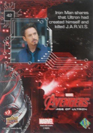 Upper Deck Marvel Avengers: Age of Ultron Base Card 42 Iron Man shares that Ultron had created himself an