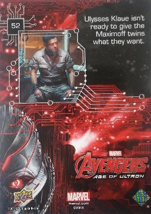 Upper Deck Marvel Avengers: Age of Ultron Base Card 52 Ulysses Klaue isn't ready to give the Maximoff twi
