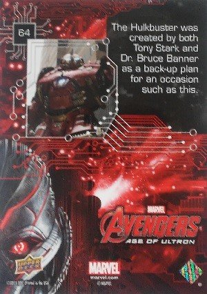 Upper Deck Marvel Avengers: Age of Ultron Base Card 64 The Hulkbuster was created by both Tony Stark and