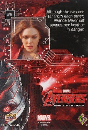 Upper Deck Marvel Avengers: Age of Ultron Base Card 88 Although the two are far from each other, Wanda Ma
