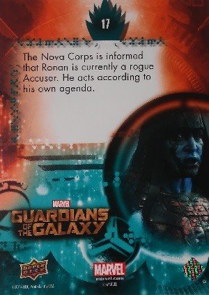 Upper Deck Guardians of the Galaxy Full Bleed Base Card 17 The Nova Corps is informed that Ronan is curre