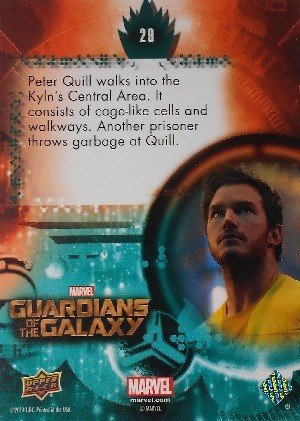 Upper Deck Guardians of the Galaxy Full Bleed Base Card 29 Peter Quill walks into the Kyln's Central Area