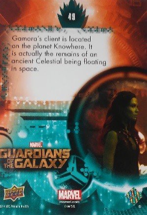 Upper Deck Guardians of the Galaxy Full Bleed Base Card 49 Gamora's client is located on the planet Knowh
