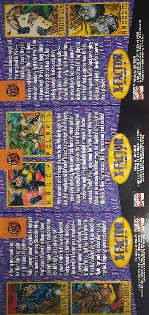 Fleer X-Men 1994 Fleer Ultra Uncut Sheets  3-card Panel X-Factor Part 1, Part 2, Part 3