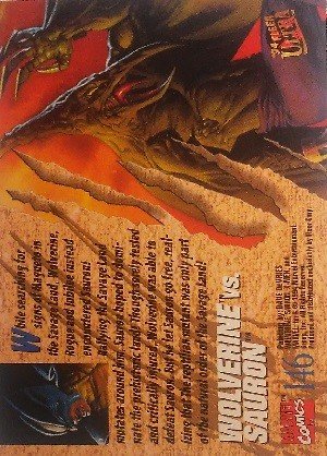 Fleer X-Men 1994 Fleer Ultra Base Card 146 Wolverine vs. Sauron