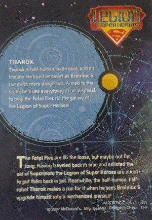 McDonald's Legion of Super Heroes Base Card 5 Tharok
