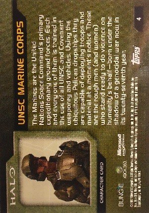 Topps Halo Trading Cards Base Card 4 UNSC Marine Corps