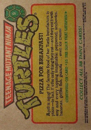 Topps Teenage Mutant Ninja Turtles Base Card 9 Pizza for Breakfast!