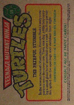 Topps Teenage Mutant Ninja Turtles Base Card 15 The Fateful Stumble