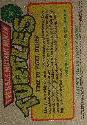 Topps Teenage Mutant Ninja Turtles Base Card 38 Time To Fight, Dudes!