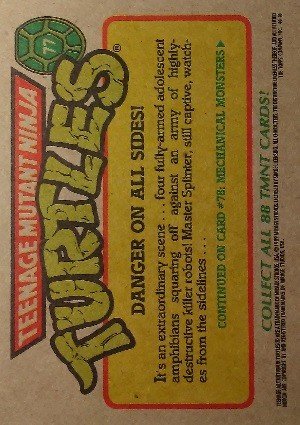 Topps Teenage Mutant Ninja Turtles Base Card 77 Danger on All Sides!