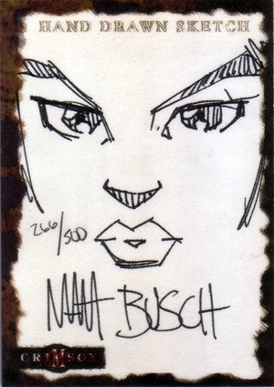 Dynamic Forces Crimson Commemorative Hand Drawn Sketch Card  Matt Busch (#'d to 500)