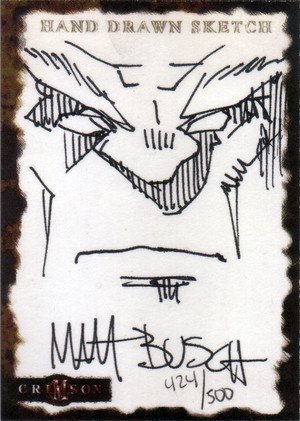 Dynamic Forces Crimson Commemorative Hand Drawn Sketch Card  Matt Busch (#'d to 500)