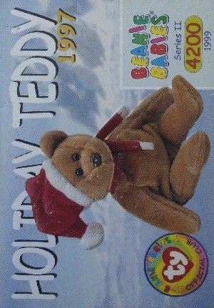Ty / Cyrk Beanie Babies Series II Base Card 150 Holiday Teddy 1997