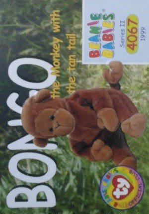 Ty / Cyrk Beanie Babies Series II Base Card 155 Bongo the Monkey with the tan tail