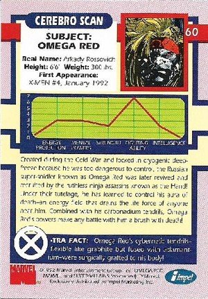 Impel X-Men Series I Base Card 60 Omega Red