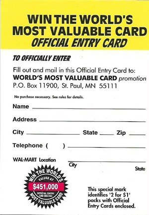 Fleer X-Men 1996 Fleer Base Card  World's Most Valuable Card entry card