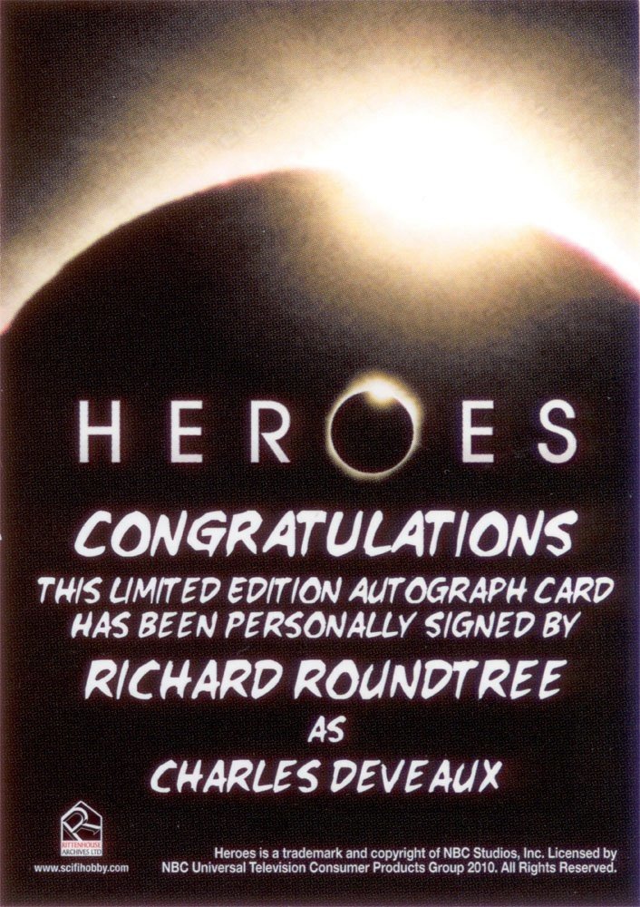 Rittenhouse Archives Heroes Archives Autograph Card  Richard Roundtree as Charles Deveaux