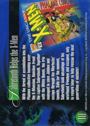 Fleer Marvel Annual Flair '95 Base Card 10 Sabretooth
