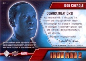 Upper Deck Iron Man 2 Autograph Card A4 Don Cheadle