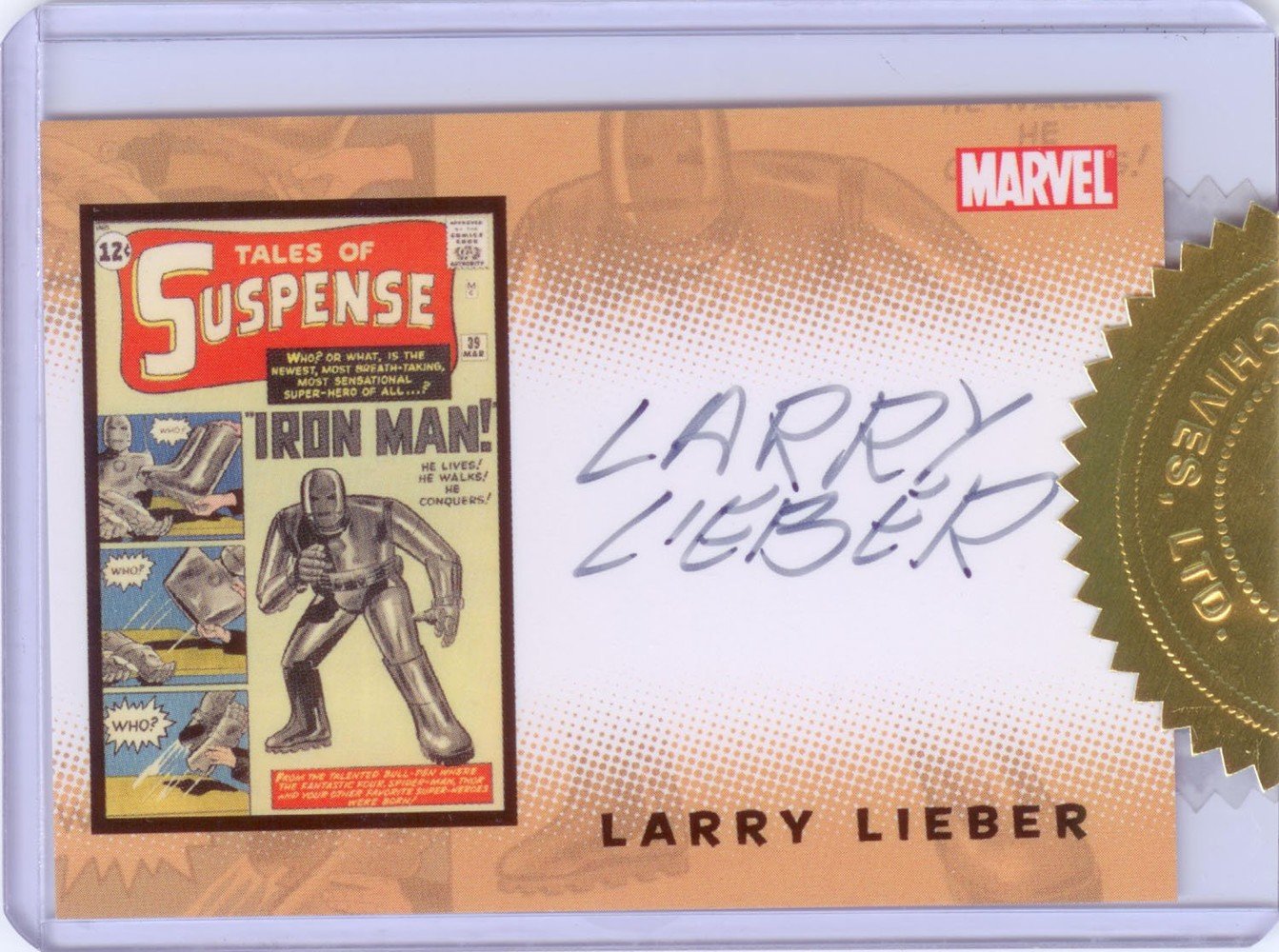 Rittenhouse Archives Iron Man Movie Cards Case Topper Autograph Card  Larry Lieber