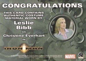 Rittenhouse Archives Iron Man Movie Cards Costume Card  Leslie Bibb as Christine Everhart