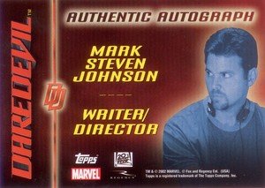 Topps Daredevil Movie Cards Autograph Card  Mark Steven Johnson - Writer/Director 