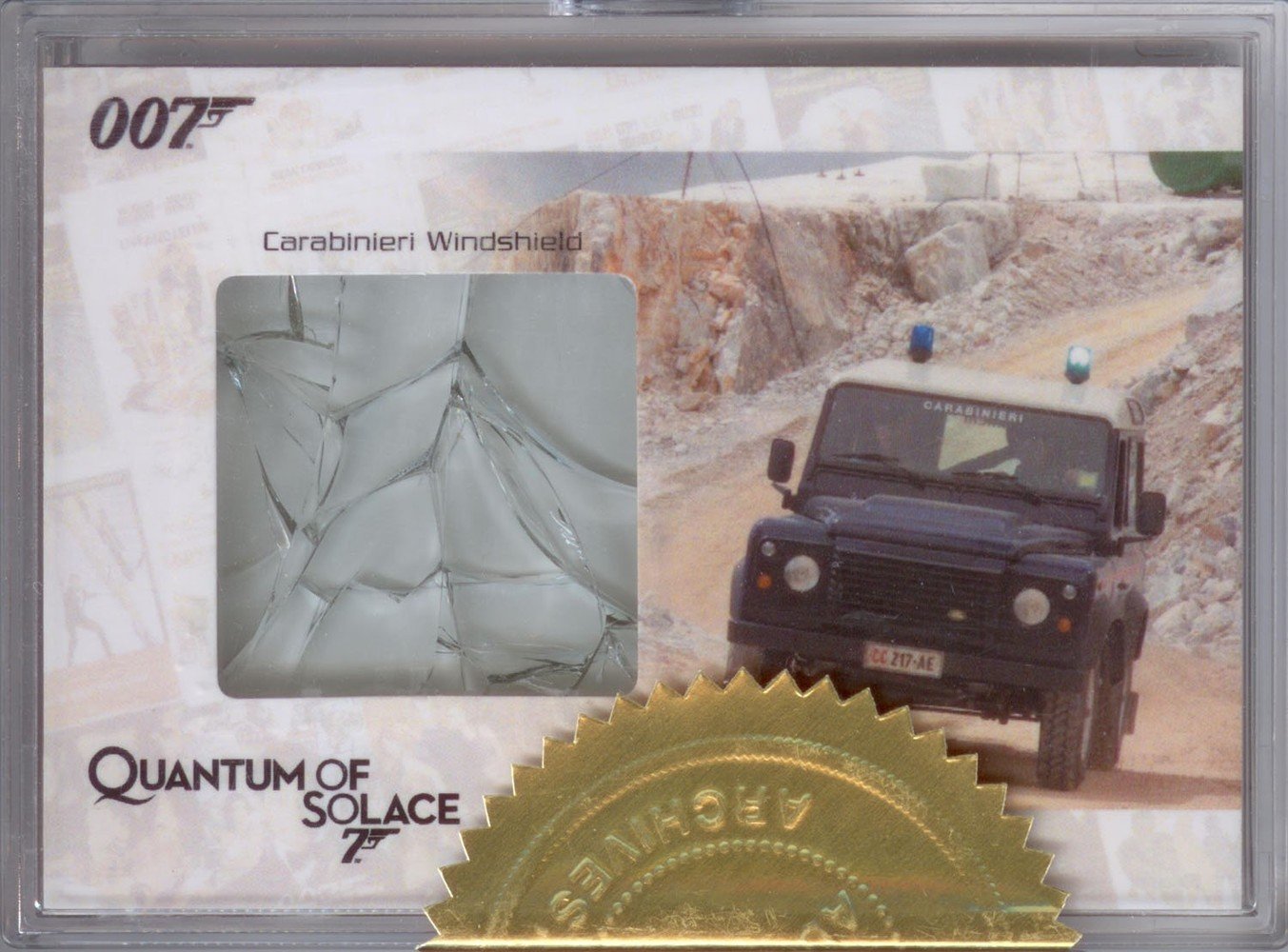 Rittenhouse Archives James Bond: Heroes and Villains Relic Card JBR12 Carabinieri Windshield from Quantum of Solace