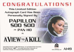 Rittenhouse Archives James Bond: Heroes and Villains Autograph Card A149 Papillon Soo Soo as Pan Ho in A View to a Kill