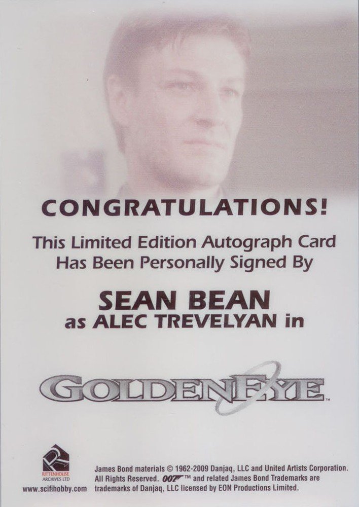Rittenhouse Archives James Bond: Heroes and Villains Autograph Card  Sean Bean as Alec Trevelyan in GoldenEye