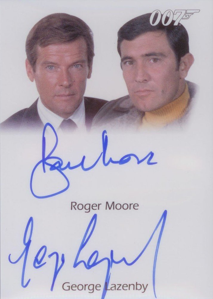 Rittenhouse Archives James Bond: Heroes and Villains Autograph Card  Roger Moore and George Lazenby