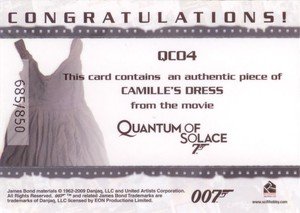 Rittenhouse Archives James Bond Archives Relic Card QC04 Camille's Dress - Single Costume (850)