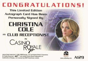 Rittenhouse Archives James Bond Archives Autograph Card A129 Christina Cole as Club Receptionist 