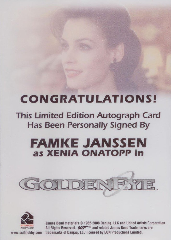 Rittenhouse Archives James Bond Archives Autograph Card  Famke Janssen as Xenia Onatopp 