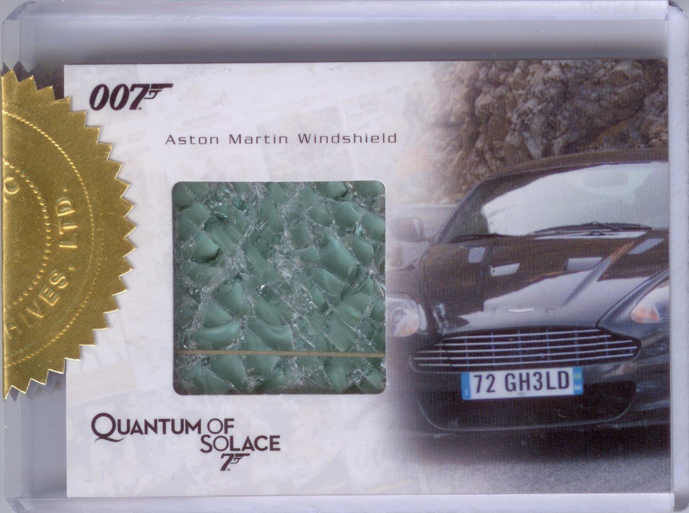 Rittenhouse Archives James Bond Archives Case Topper Relic Card AMR1 Aston Marton Windshield