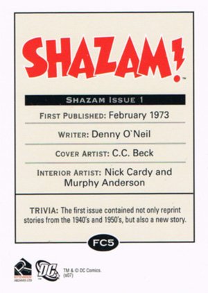 Rittenhouse Archives DC Legacy First Title Covers FC5 Shazam Issue 1