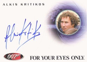 Rittenhouse Archives James Bond In Motion Autograph Card A88 Alkis Kritikos as Santos in For Your Eyes Only