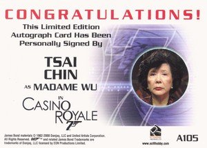 Rittenhouse Archives James Bond In Motion Autograph Card A105 Tsai Chin as Madame Wu in Casino Royale