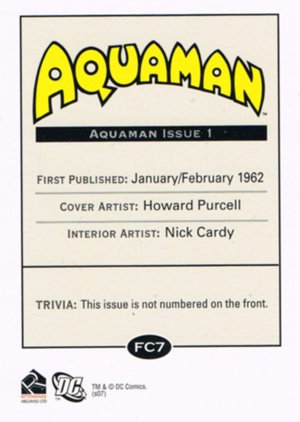 Rittenhouse Archives DC Legacy First Title Covers FC7 Aquaman Issue 1