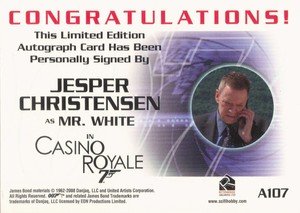 Rittenhouse Archives James Bond In Motion Autograph Card A107 Jesper Christensen as Mr. White in Casino Royale
