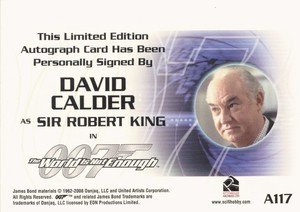 Rittenhouse Archives James Bond In Motion Autograph Card A117 David Calder as Sir Robert King in The World Is Not Enough
