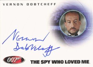 Rittenhouse Archives James Bond In Motion Autograph Card A121 Vernon Dobtcheff as Max Kalba in The Spy Who Loved Me