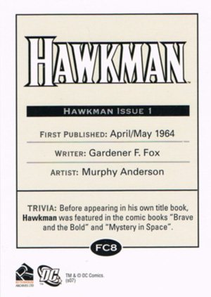 Rittenhouse Archives DC Legacy First Title Covers FC8 Hawkman Issue 1