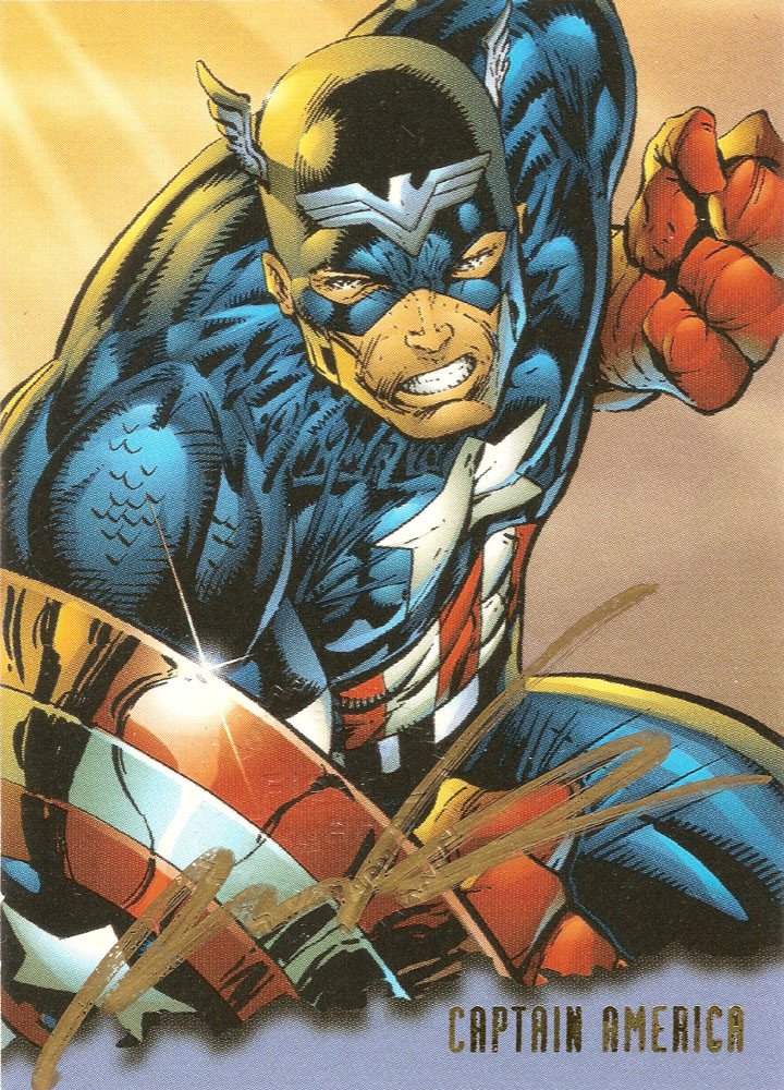 Fleer/Skybox Marvel Ultra Onslaught Autograph Card 2 of 4 Captain America (Rob Liefeld)