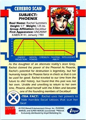 Impel X-Men Series I Base Card 5 Phoenix