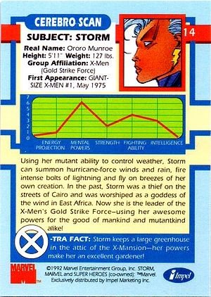 Impel X-Men Series I Base Card 14 Storm