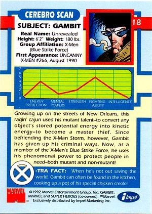 Impel X-Men Series I Base Card 18 Gambit