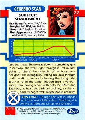 Impel X-Men Series I Base Card 22 Shadowcat