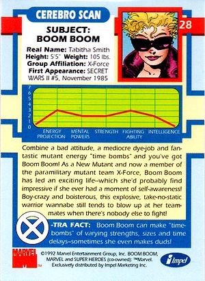 Impel X-Men Series I Base Card 28 Boom Boom