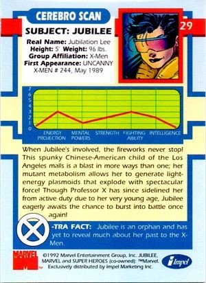 Impel X-Men Series I Base Card 29 Jubilee